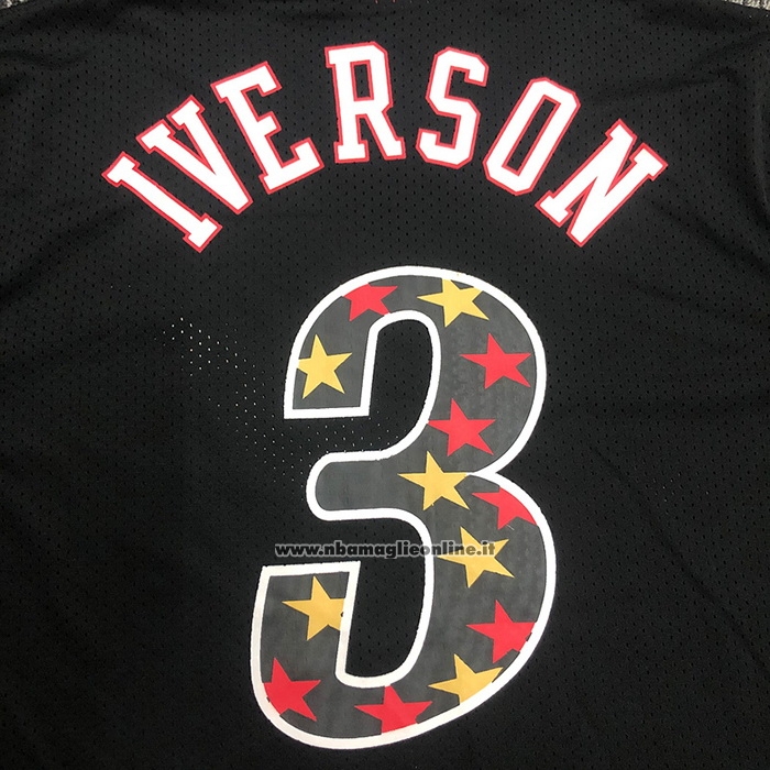 Maglia Manica Corta Philadelphia 76ers Allen Iverson #3 Nero2